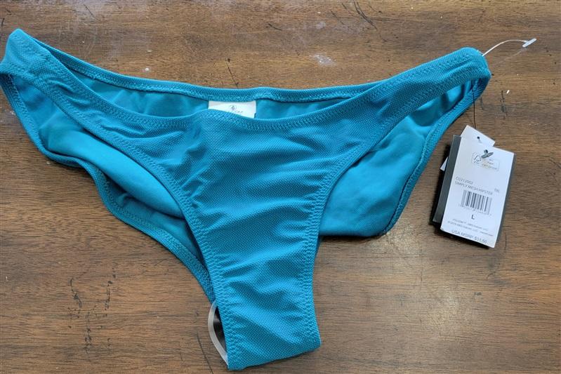 NWT Volcom L Simply Mesh Hipster Bikini Bottom Tidal Blue 121788