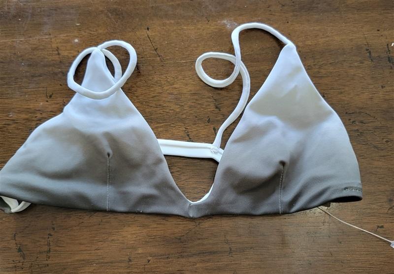 NWOT Wildfox XS Ombre Gray Halter Triangle Bikini Swim Top 121789