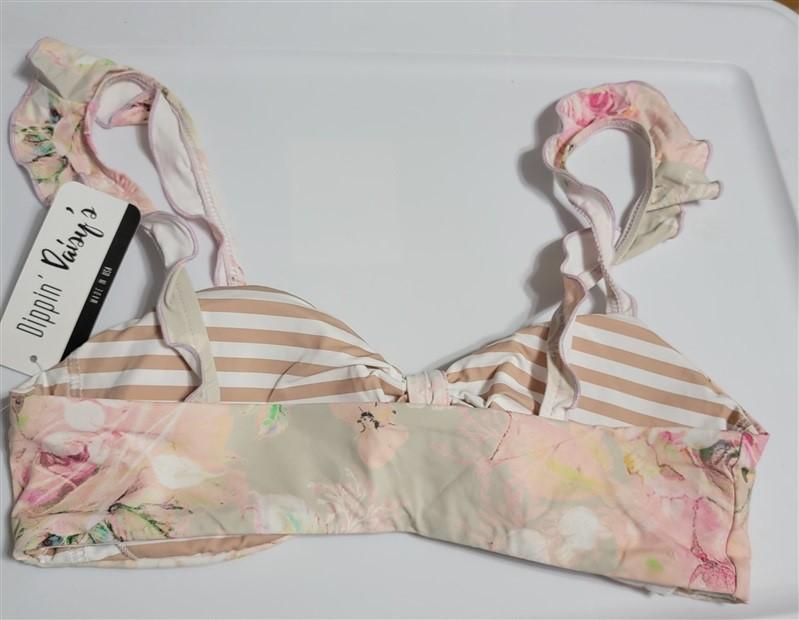 NWT Dippin' Daisy's L English Garden Countess Knotted Ruffle Bikini Top 121792