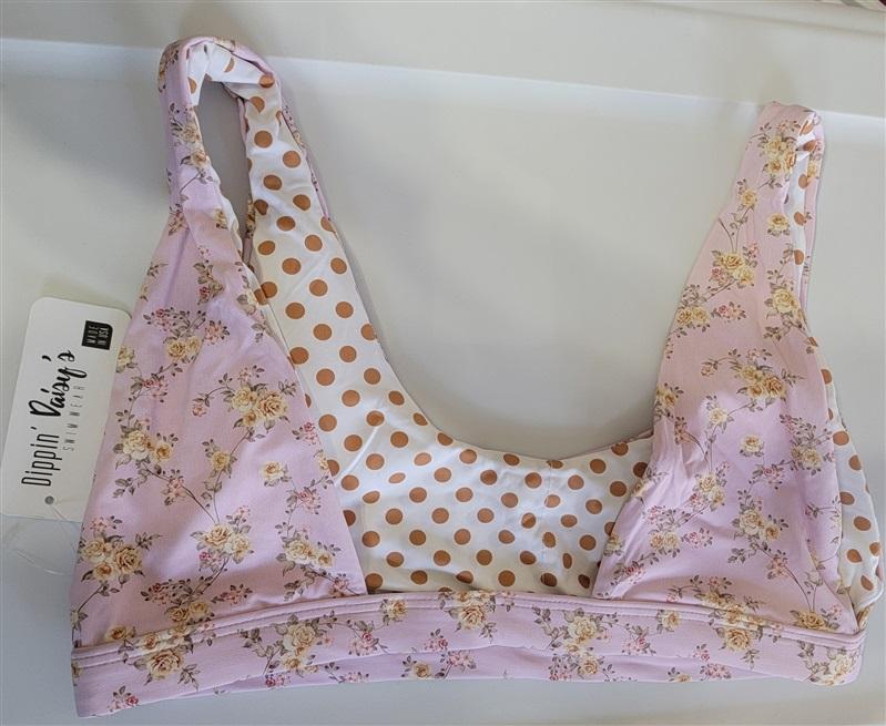 NWT Anthropologie Dippin' Daisy's S Golden Rose Festival Scoop Bikini Top 121798