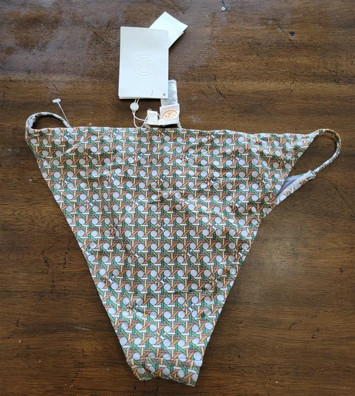 NWT Tory Burch XL Lavender Basket weave Triangle Bikini Bottoms 121800