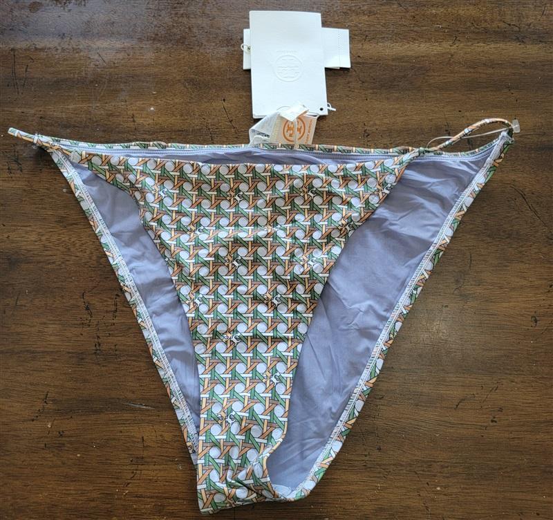 NWT Tory Burch XL Lavender Basket weave Triangle Bikini Bottoms 121800