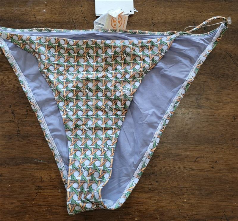 NWT Tory Burch XL Lavender Basket weave Triangle Bikini Bottoms 121800