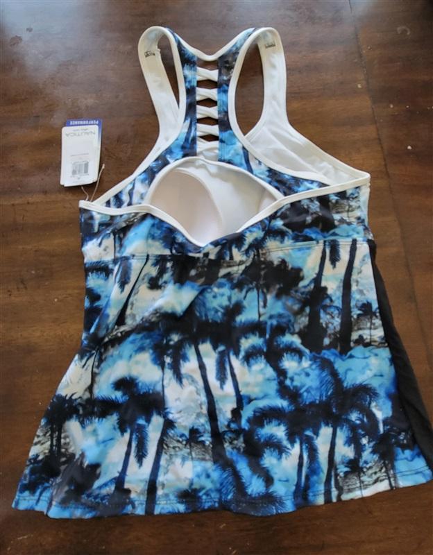 NWT Nautica Soho 10 Solid Plunge Racerback Tankini Swim Top 121803