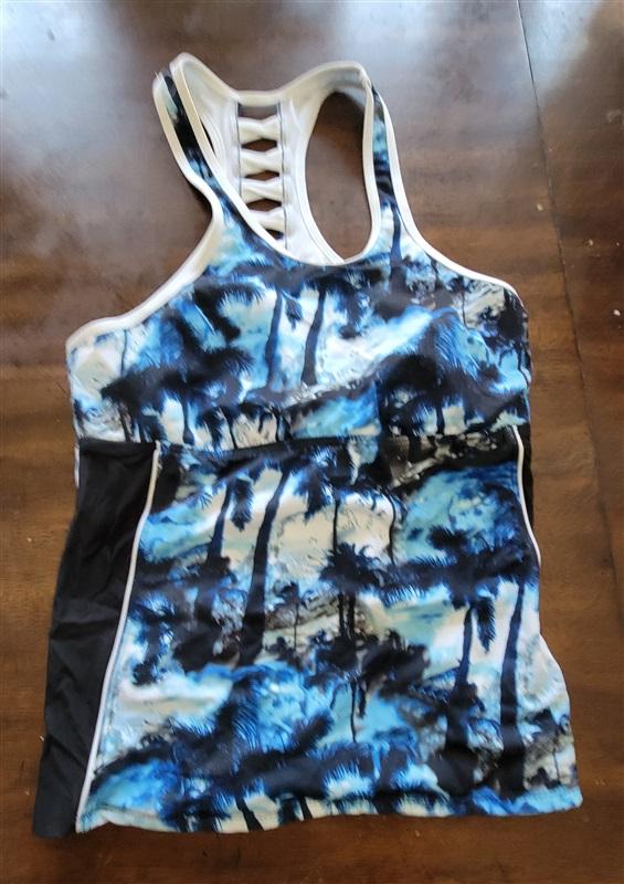 NWT Nautica Soho 10 Solid Plunge Racerback Tankini Swim Top 121803