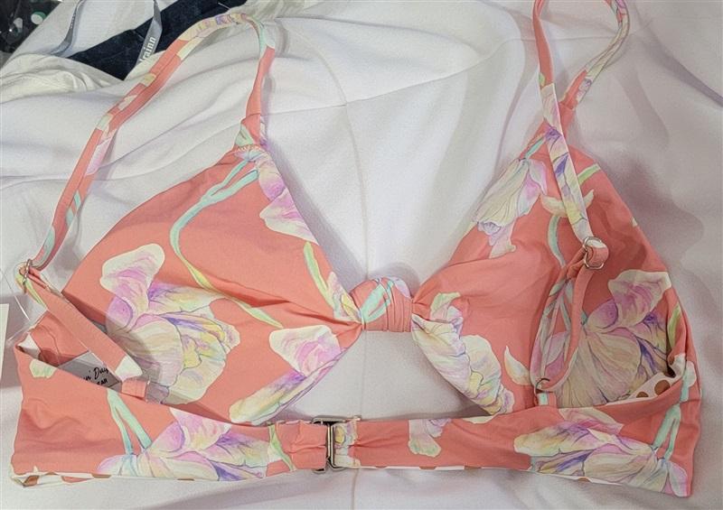 NWT Dippin' Daisy's M Tulips Pink Yellow Countess Knotted Bikini Top 121824