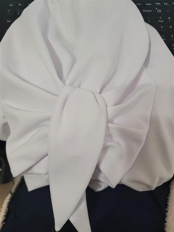 NWTD Calvin Klein 16W Tie Cuff White Crepe Sheath Dress 121825