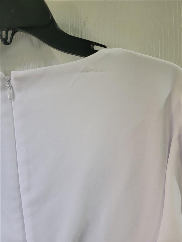 NWTD Calvin Klein 16W Tie Cuff White Crepe Sheath Dress 121825