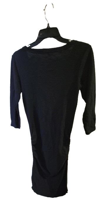 NWOT Standard James Perse 2 Long Sleeve Button Henley Dress Black 121827