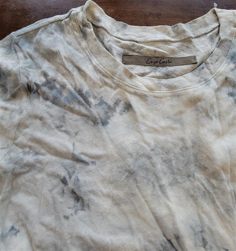 NWOT Enza Costa M Tie Dye T-Shirt Round neck Blue Gray 121828