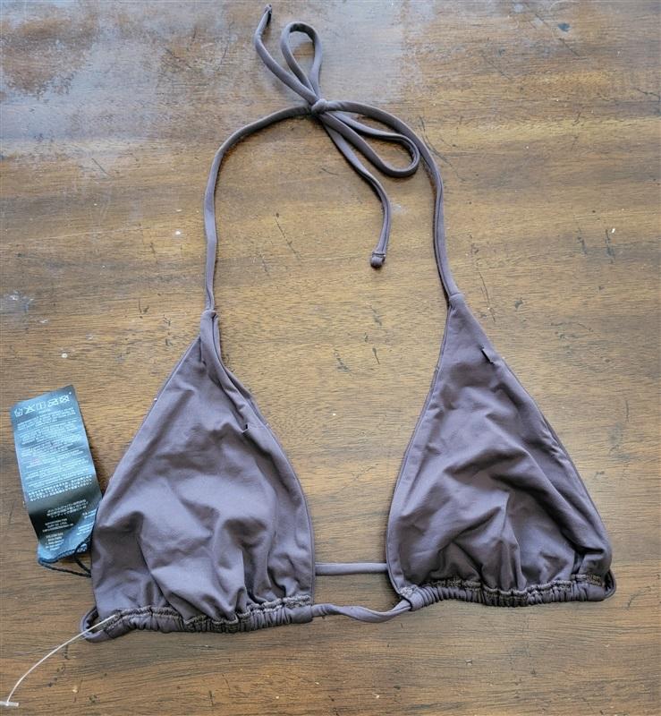 NWOT Volcom S Solid Brown Triangle Bikini Top 121843