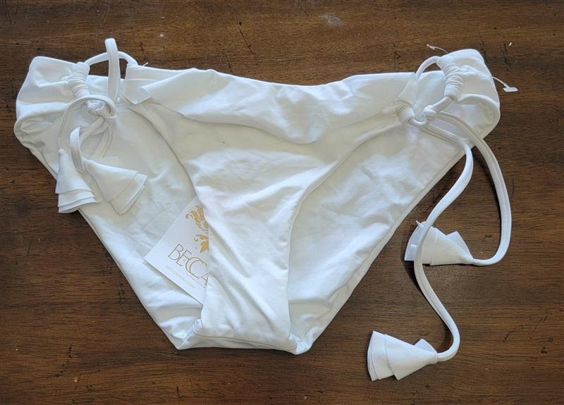NWT Becca S Socialite Loop Tie Side Hipster Bikini Bottom White 121844