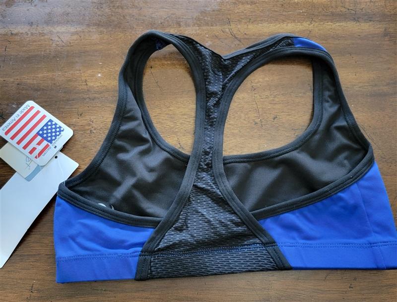 NWT Kos USA M T Back Dance Yoga Low-Impact Sports Bra Blue 121846