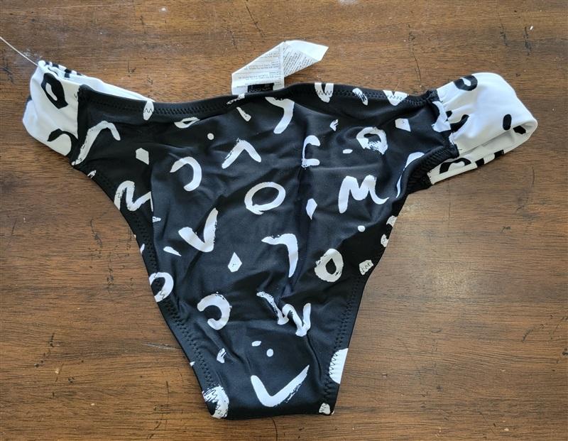 NWT Volcom S Hipster Black White Logo Bikini Bottom 121848