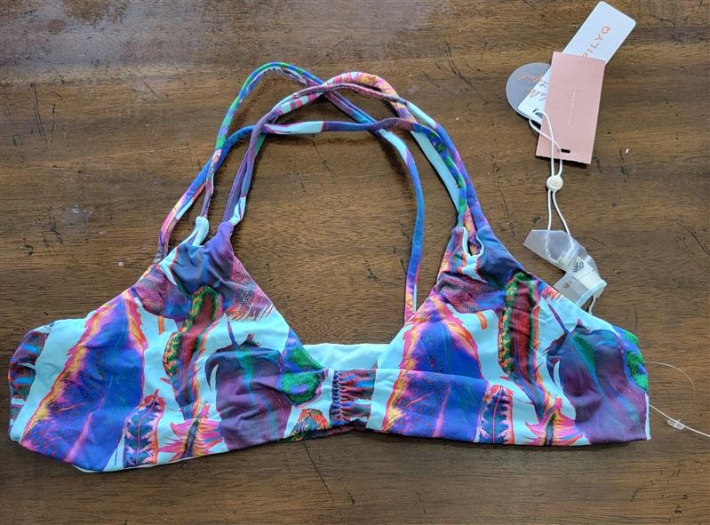 NWT Pilyq D Utopia Reversible Feather Cheeky Bikini Top 121859
