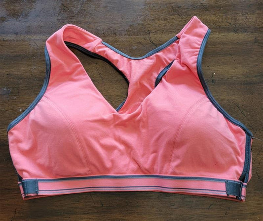 NWOT Bally Total Fitness XL 38C 38D Low impact Sports Bra Coral 121865