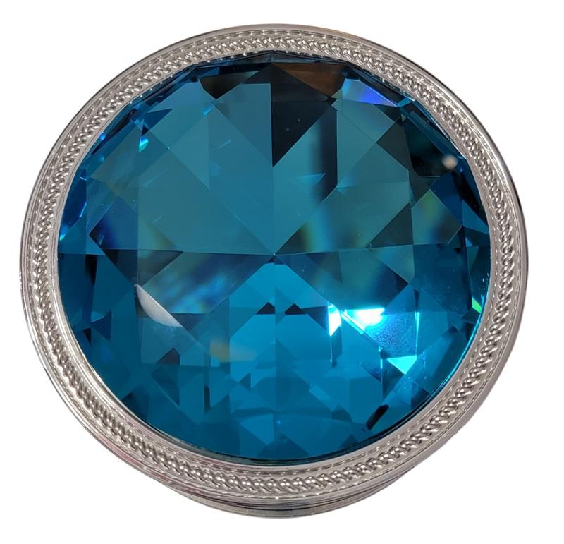 NWT Lori Greiner Blue Anti Tarnish Safe Keeper Lined Jewelry Box Gem Top 121870