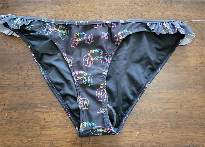 NWOT Volcom S Alienated Alien Youth Ruffle Swimsuit Bikini Bottoms 121879
