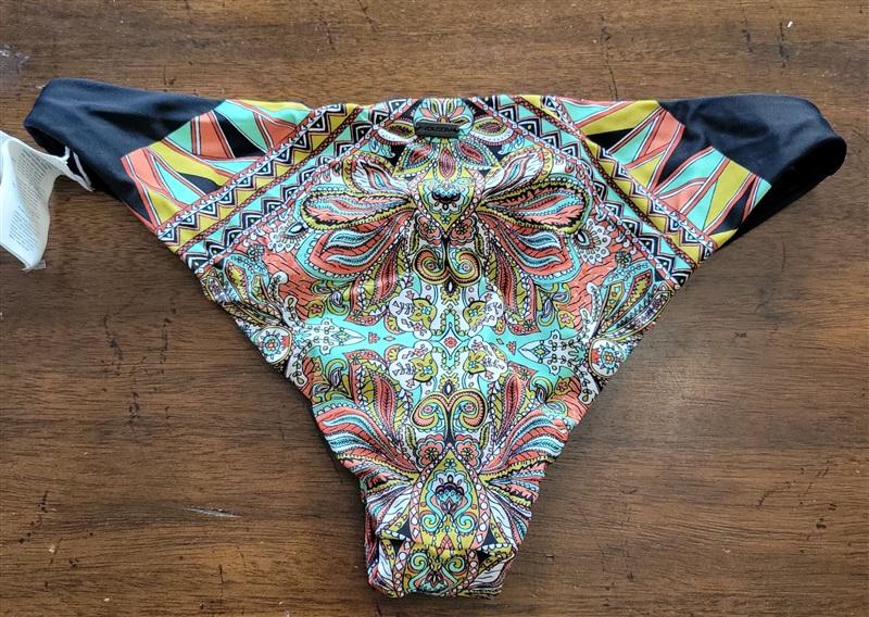 NWOT Volcom S Hipster Medallion Skull Bikini Bottom Black 121883