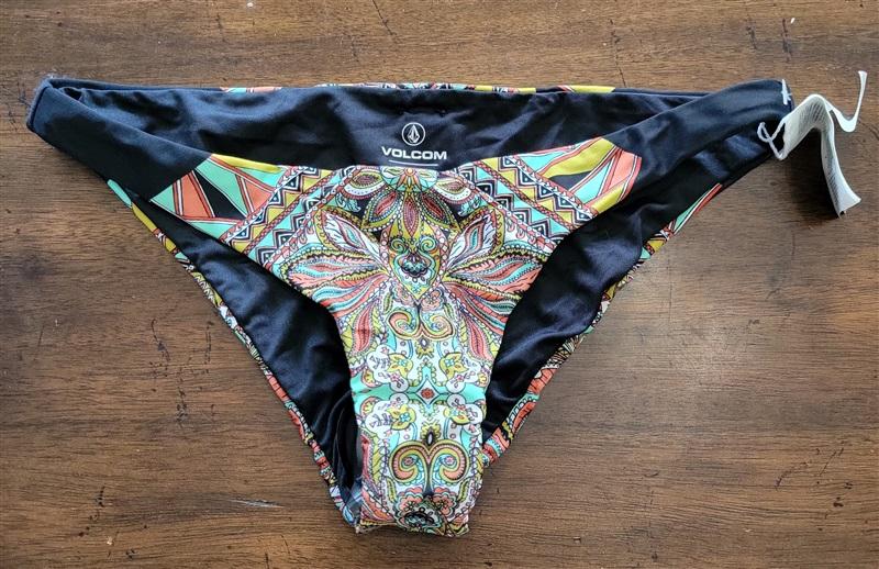 NWOT Volcom S Hipster Medallion Skull Bikini Bottom Black 121883
