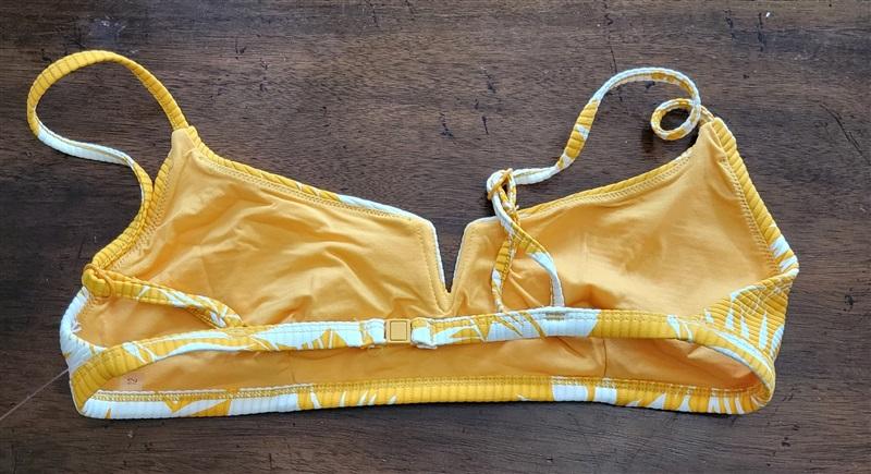 NWOT Seafolly 8 USA Wild Tropics V Wire Bralette Yellow White 121887
