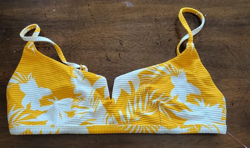 NWOT Seafolly 8 USA Wild Tropics V Wire Bralette Yellow White 121887