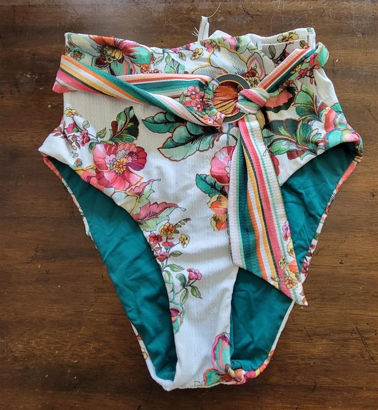 NWT Becca Virtue S Emma High Waist Belted Bikini Bottom Swimsuit 121892