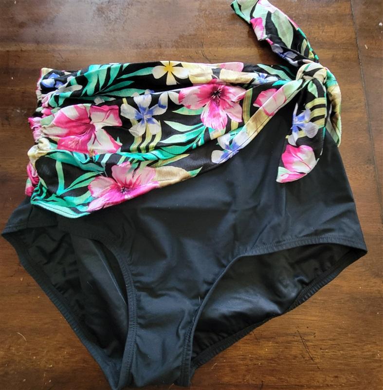 NWT Soma Miraclesuit 14 Floral Majority Retro Sash Swim Bottom 121894