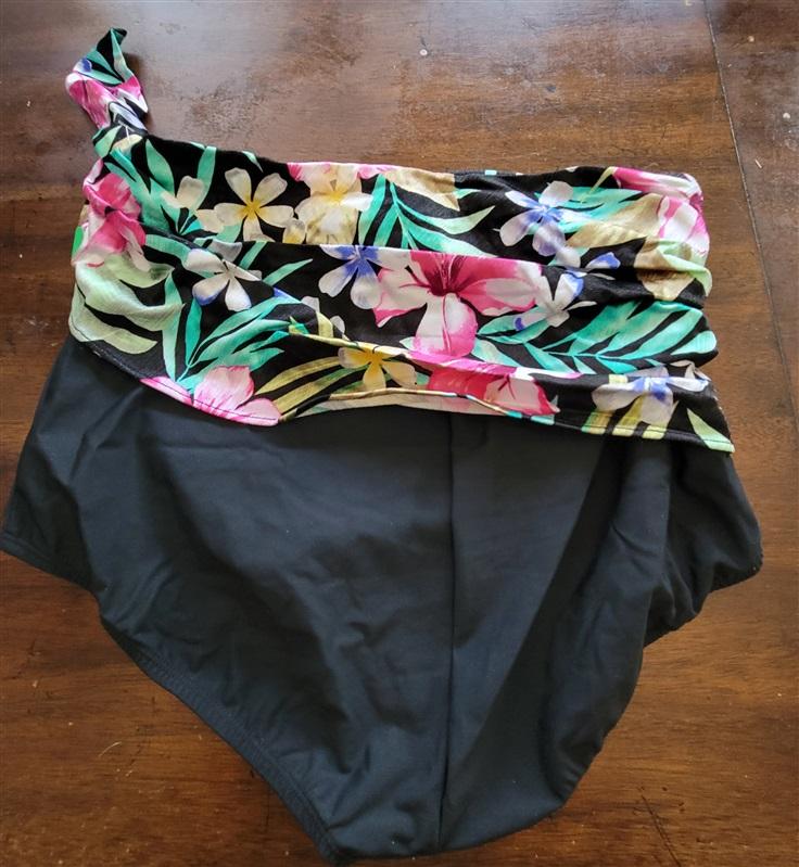 NWT Soma Miraclesuit 14 Floral Majority Retro Sash Swim Bottom 121894