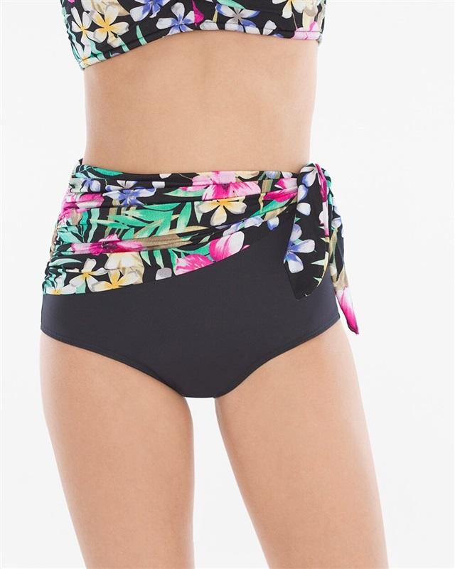 NWT Soma Miraclesuit 14 Floral Majority Retro Sash Swim Bottom 121894