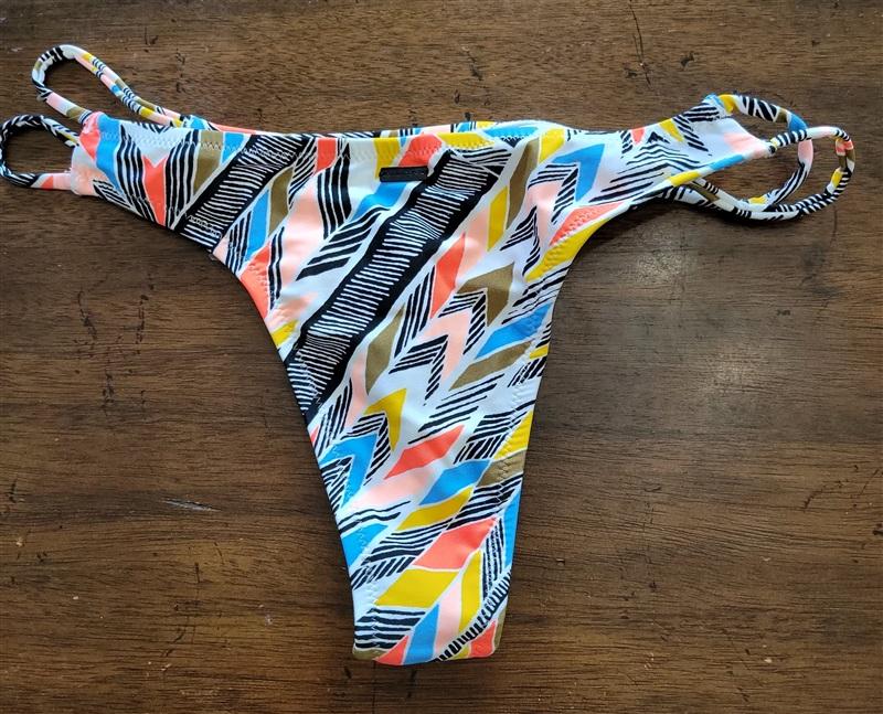 NWOT Volcom S Chevron Strappy Cheeky Bikini Swim Bottoms 121896