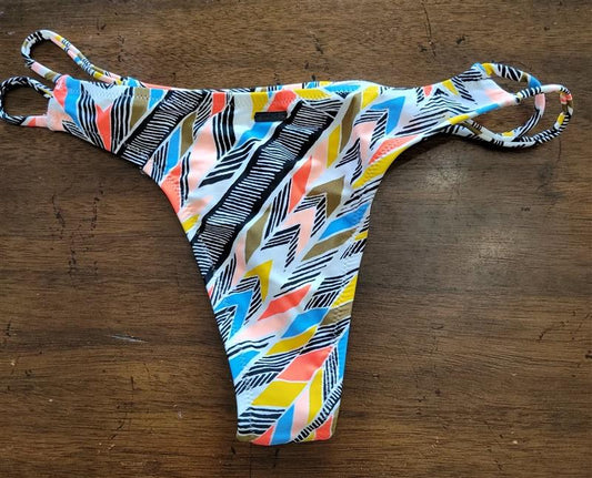 NWOT Volcom S Chevron Strappy Cheeky Bikini Swim Bottoms 121896