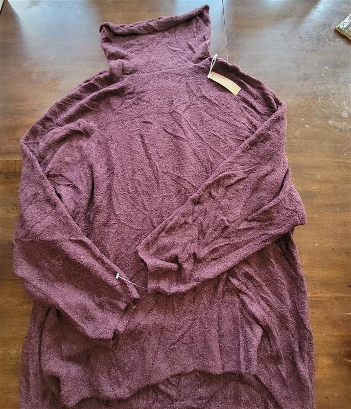 NWT Hello Nite Cowl Turtle Neck Super Soft Oversize Sweater Wine 121903