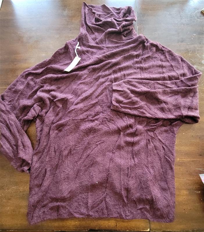 NWT Hello Nite Cowl Turtle Neck Super Soft Oversize Sweater Wine 121903