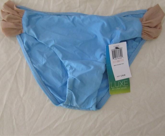 NWT Luxe By Lisa Vogel Beach Life SZ 10 Mesh Cheeky Bikini Swim Bottoms 121905