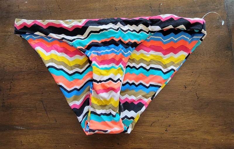 NWOT Volcom Simply Zig Zag Striped S Cheeky Scoop Bikini Swim Bottom 121915