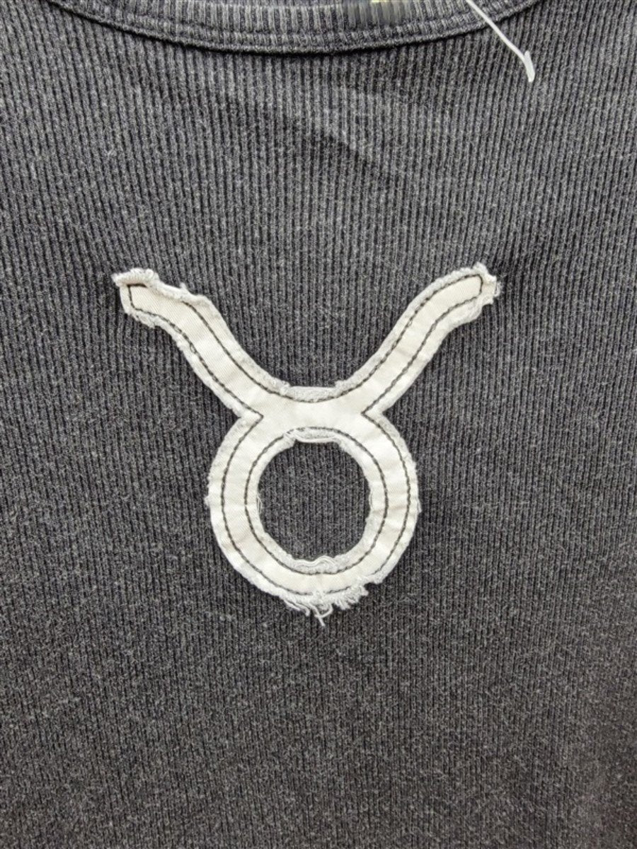 NWT Free People The Laundry Room L Taurus Stitch Applique T Shirt 121925