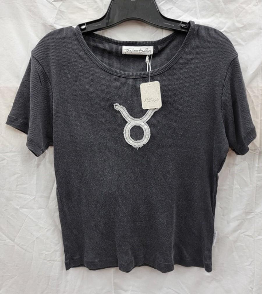 NWT Free People The Laundry Room L Taurus Stitch Applique T Shirt 121925