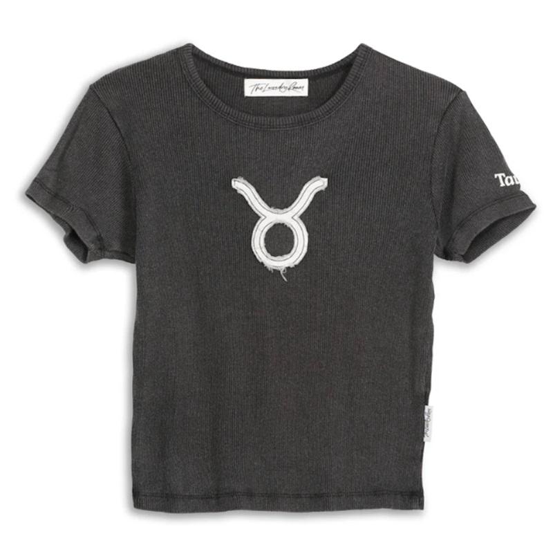 NWT Free People The Laundry Room L Taurus Stitch Applique T Shirt 121925