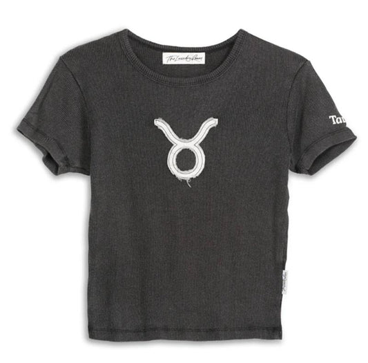 NWT Free People The Laundry Room L Taurus Stitch Applique T Shirt 121925