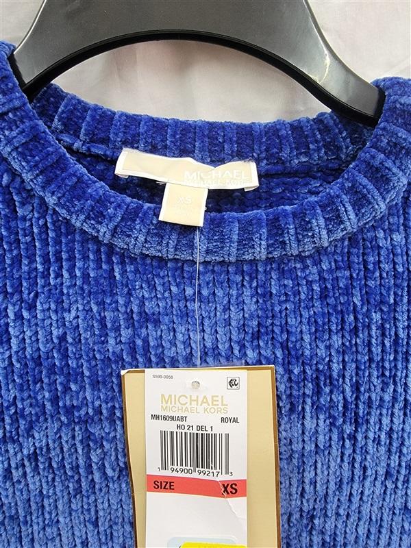 NWOT Michael Kors XS Chenille Long Sleeve Crew Neck Button Side Sweater 121926