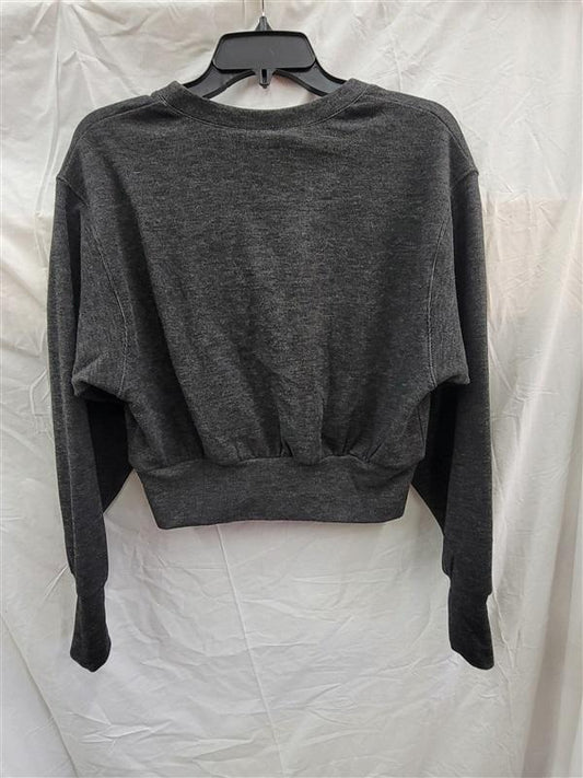 NWT Bobi XS Cropped Long Sleeve Sweatshirt Black 121929