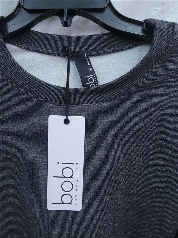 NWT Bobi XS Cropped Long Sleeve Sweatshirt Black 121929