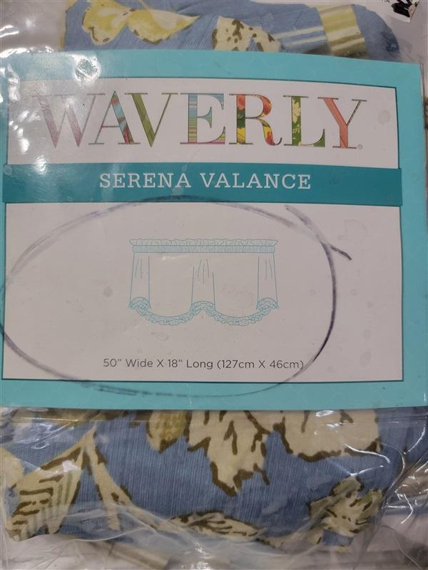 NWT Waverly Augustine Chambray Serena Window Valance 50x18 Blue Yellow 121931