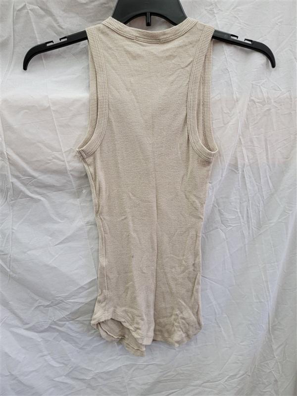 NWOT Michael Stars OS Luna Henley Button Tank Top Beige 121936