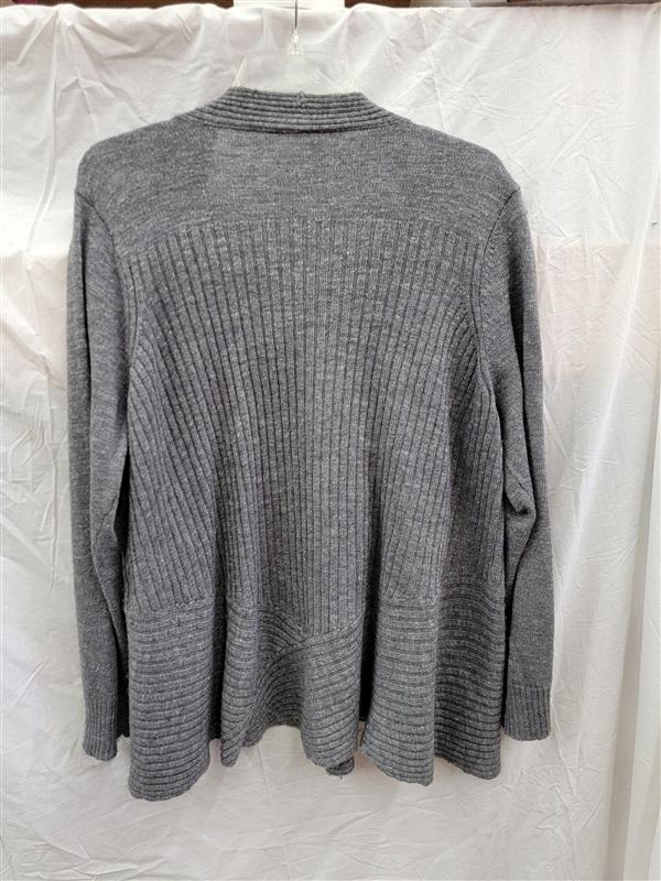 NWOT Eileen Fisher 1X Gray Wool Linen Silk Blend Cardigan Sweater 121938