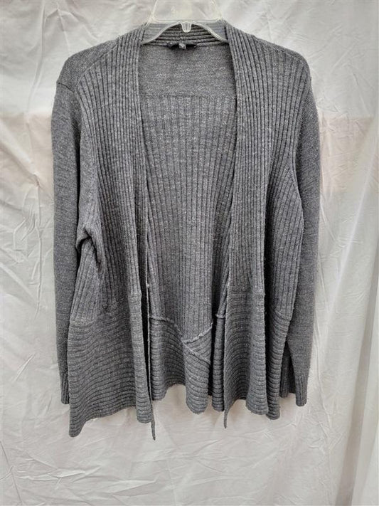 NWOT Eileen Fisher 1X Gray Wool Linen Silk Blend Cardigan Sweater 121938