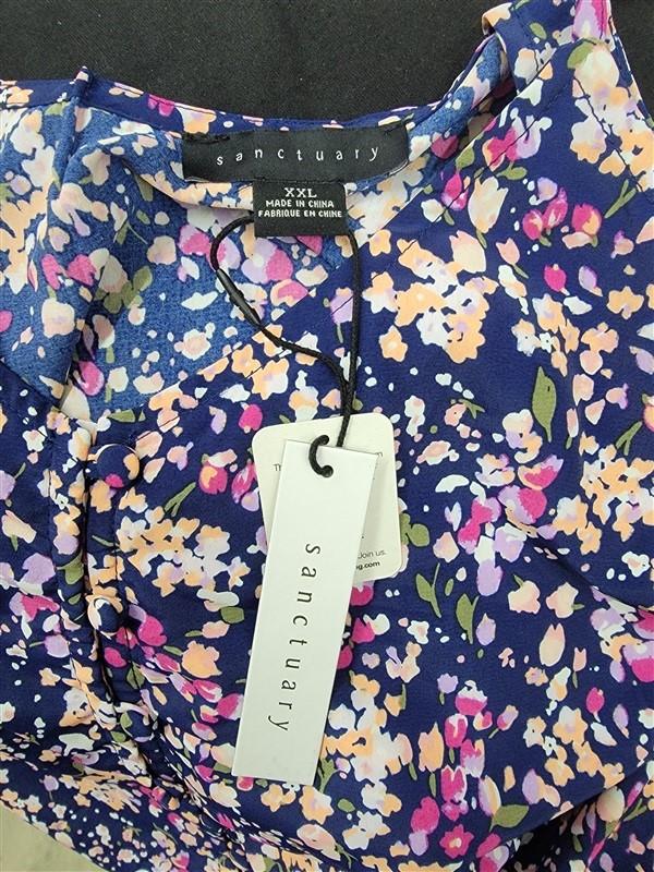 NWT Sanctuary XXL Floral Scoop Neck Button Tank Top 121957