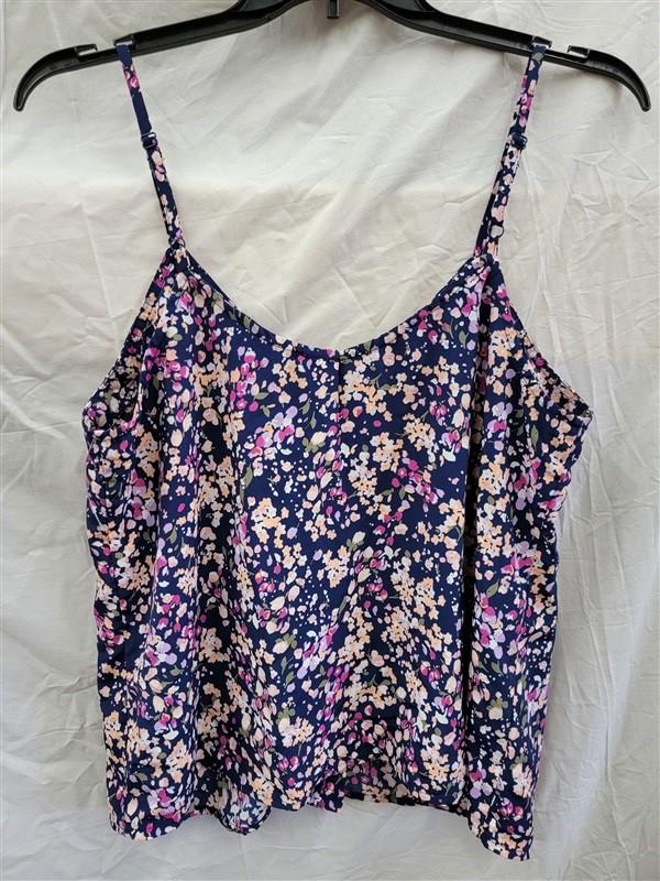 NWT Sanctuary XXL Floral Scoop Neck Button Tank Top 121957