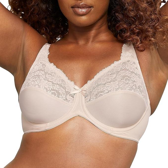 NWT Lilyette 34DD Minimizer Underwire Lace Microfiber Full Coverage Bra 121966
